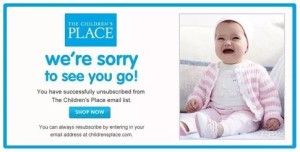 Unsubscribe page with personality