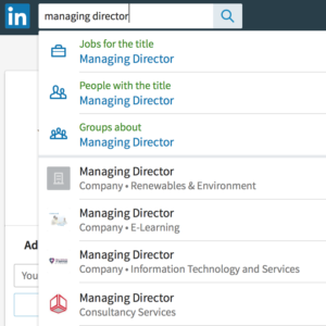 LinkedIn search managing director