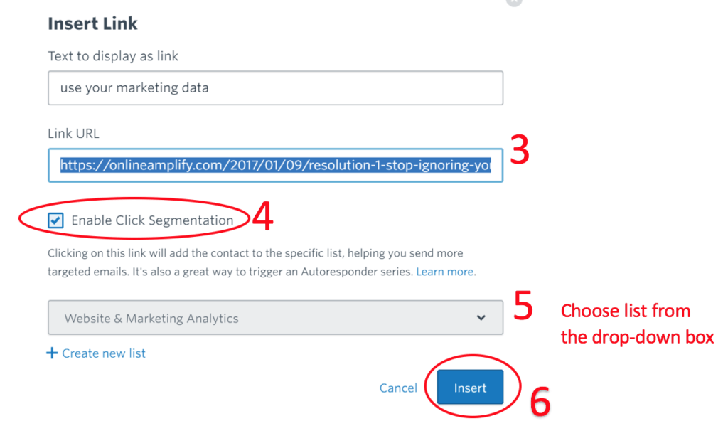 click segmentation steps
